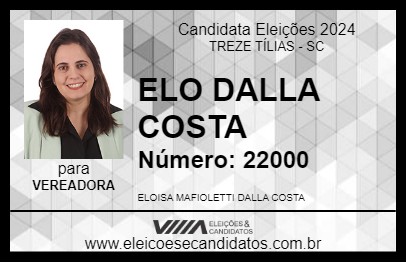 Candidato ELO DALLA COSTA 2024 - TREZE TÍLIAS - Eleições