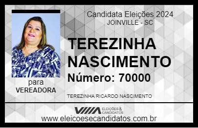 Candidato TEREZINHA NASCIMENTO 2024 - JOINVILLE - Eleições