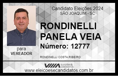 Candidato RONDINELLI PANELA VEIA 2024 - SÃO JOAQUIM - Eleições