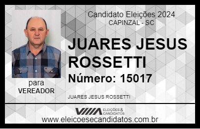 Candidato JUARES JESUS ROSSETTI 2024 - CAPINZAL - Eleições