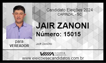 Candidato JAIR ZANONI 2024 - CAPINZAL - Eleições