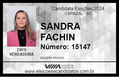 Candidato SANDRA FACHIN 2024 - CAPINZAL - Eleições