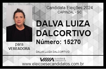 Candidato DALVA LUIZA DALCORTIVO 2024 - CAPINZAL - Eleições