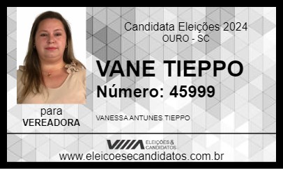 Candidato VANE TIEPPO 2024 - OURO - Eleições