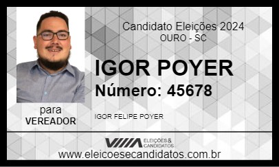 Candidato IGOR POYER 2024 - OURO - Eleições