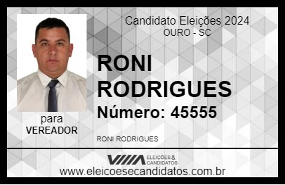 Candidato RONI RODRIGUES 2024 - OURO - Eleições