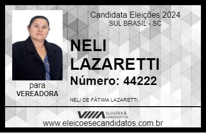 Candidato NELI LAZARETTI 2024 - SUL BRASIL - Eleições