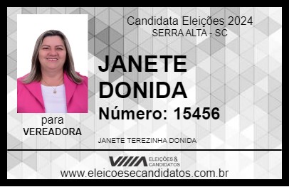 Candidato JANETE DONIDA 2024 - SERRA ALTA - Eleições