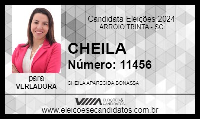 Candidato CHEILA 2024 - ARROIO TRINTA - Eleições