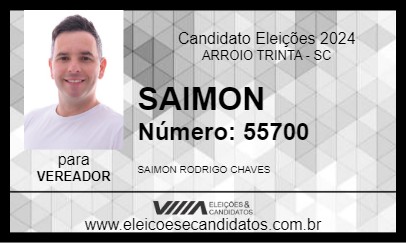 Candidato SAIMON 2024 - ARROIO TRINTA - Eleições