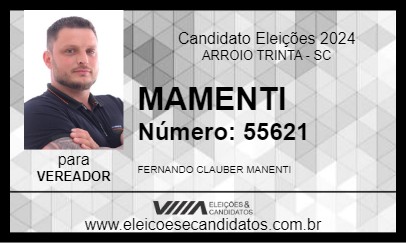 Candidato MANENTI 2024 - ARROIO TRINTA - Eleições