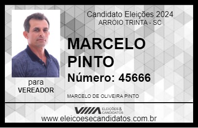 Candidato MARCELO PINTO 2024 - ARROIO TRINTA - Eleições