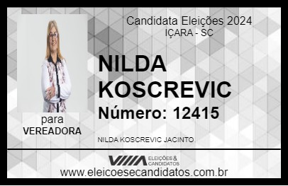 Candidato NILDA KOSCREVIC 2024 - IÇARA - Eleições