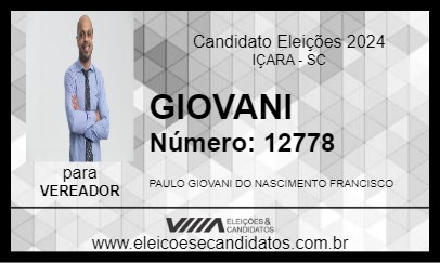 Candidato GIOVANI 2024 - IÇARA - Eleições