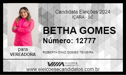 Candidato BETHA GOMES 2024 - IÇARA - Eleições