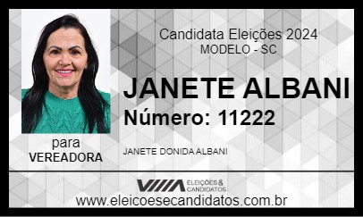 Candidato JANETE ALBANI 2024 - MODELO - Eleições