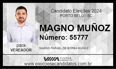 Candidato MAGNO MUÑOZ 2024 - PORTO BELO - Eleições