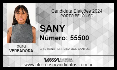 Candidato SANY 2024 - PORTO BELO - Eleições