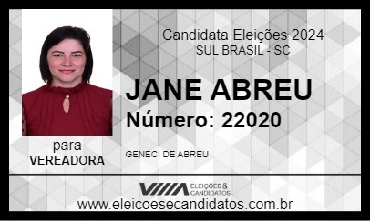 Candidato JANE ABREU 2024 - SUL BRASIL - Eleições