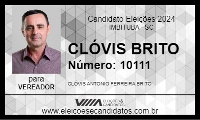 Candidato CLÓVIS BRITO 2024 - IMBITUBA - Eleições