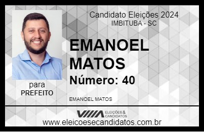 Candidato EMANOEL MATOS 2024 - IMBITUBA - Eleições