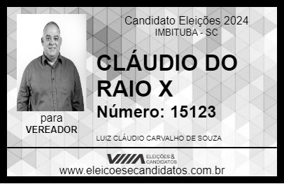 Candidato CLÁUDIO DO RAIO X 2024 - IMBITUBA - Eleições