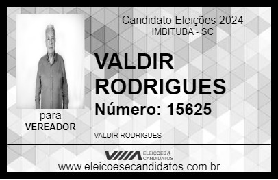 Candidato VALDIR RODRIGUES 2024 - IMBITUBA - Eleições