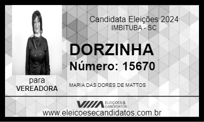 Candidato DORZINHA 2024 - IMBITUBA - Eleições