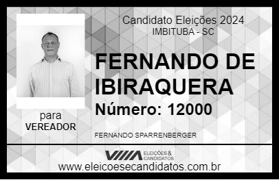 Candidato FERNANDO DE IBIRAQUERA 2024 - IMBITUBA - Eleições