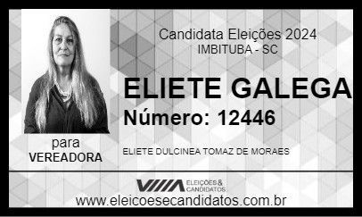 Candidato ELIETE GALEGA 2024 - IMBITUBA - Eleições