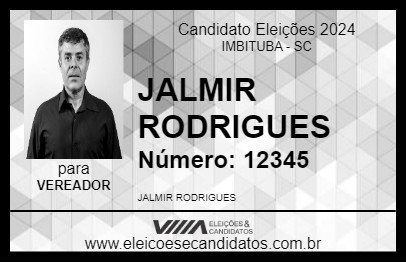 Candidato JALMIR RODRIGUES 2024 - IMBITUBA - Eleições