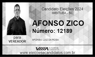 Candidato AFONSO ZICO 2024 - IMBITUBA - Eleições