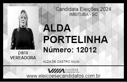 Candidato ALDA PORTELINHA 2024 - IMBITUBA - Eleições