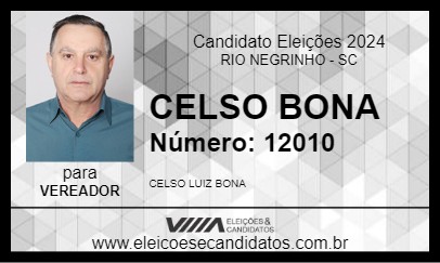 Candidato CELSO BONA 2024 - RIO NEGRINHO - Eleições