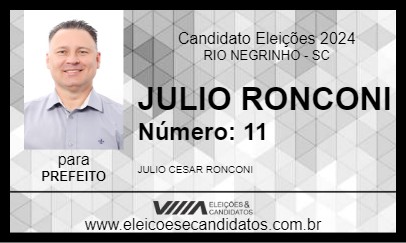 Candidato JULIO RONCONI 2024 - RIO NEGRINHO - Eleições