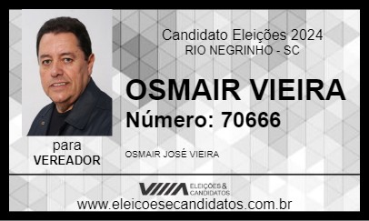 Candidato OSMAIR VIEIRA 2024 - RIO NEGRINHO - Eleições