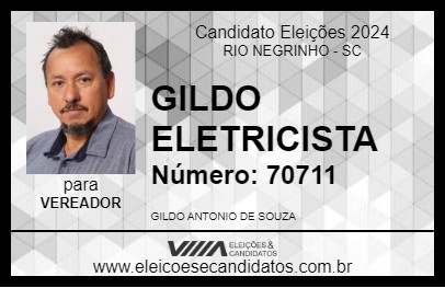 Candidato GILDO ELETRICISTA 2024 - RIO NEGRINHO - Eleições