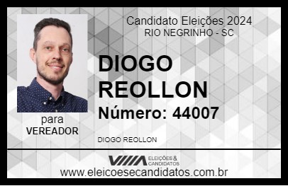 Candidato DIOGO REOLLON 2024 - RIO NEGRINHO - Eleições