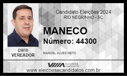 Candidato MANECO 2024 - RIO NEGRINHO - Eleições