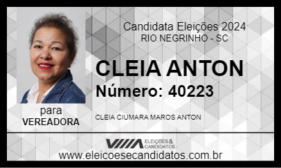 Candidato CLEIA ANTON 2024 - RIO NEGRINHO - Eleições