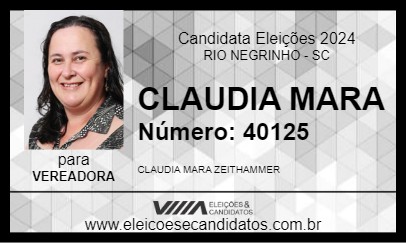 Candidato CLAUDIA MARA 2024 - RIO NEGRINHO - Eleições