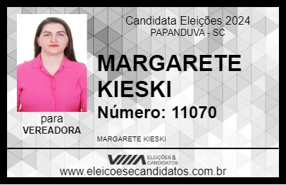 Candidato MARGARETE KIESKI 2024 - PAPANDUVA - Eleições