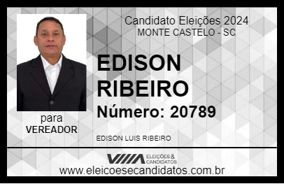 Candidato EDISON RIBEIRO 2024 - MONTE CASTELO - Eleições