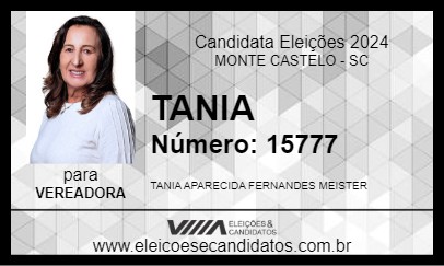 Candidato TANIA FERNANDES MEISTER 2024 - MONTE CASTELO - Eleições