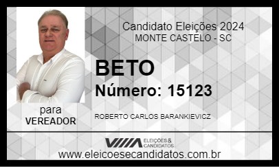 Candidato BETO 2024 - MONTE CASTELO - Eleições