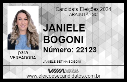 Candidato JANIELE BOGONI 2024 - ARABUTÃ - Eleições