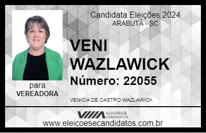 Candidato VENI WAZLAWICK 2024 - ARABUTÃ - Eleições