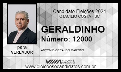 Candidato GERALDINHO 2024 - OTACÍLIO COSTA - Eleições