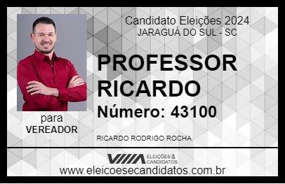 Candidato PROFESSOR RICARDO 2024 - JARAGUÁ DO SUL - Eleições