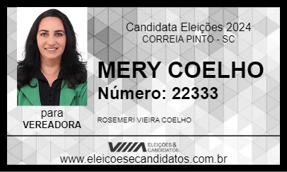 Candidato MERY COELHO 2024 - CORREIA PINTO - Eleições